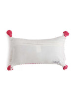 Cushion Cover With Tassels - Fringes In Pink And White