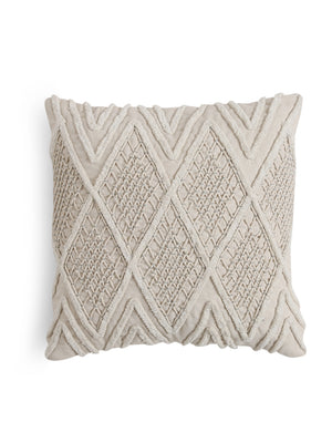 Aura Rich Cotton Duck with cord geometric Embroidery cushion cover
