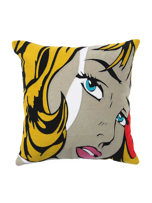 Cushion Cover - Retro Vintage Pop Art Girl