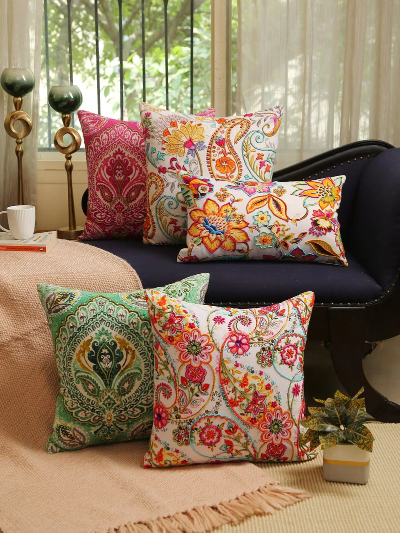 Paisley Cushion - Green