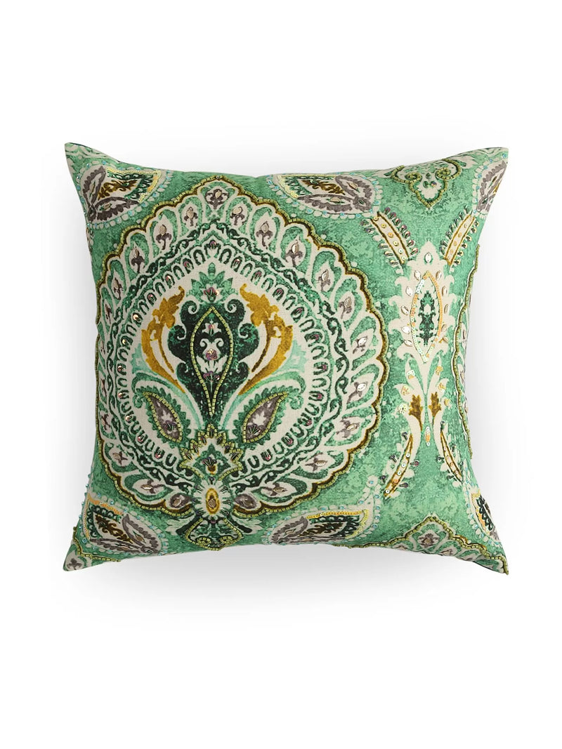 Paisley Cushion - Green