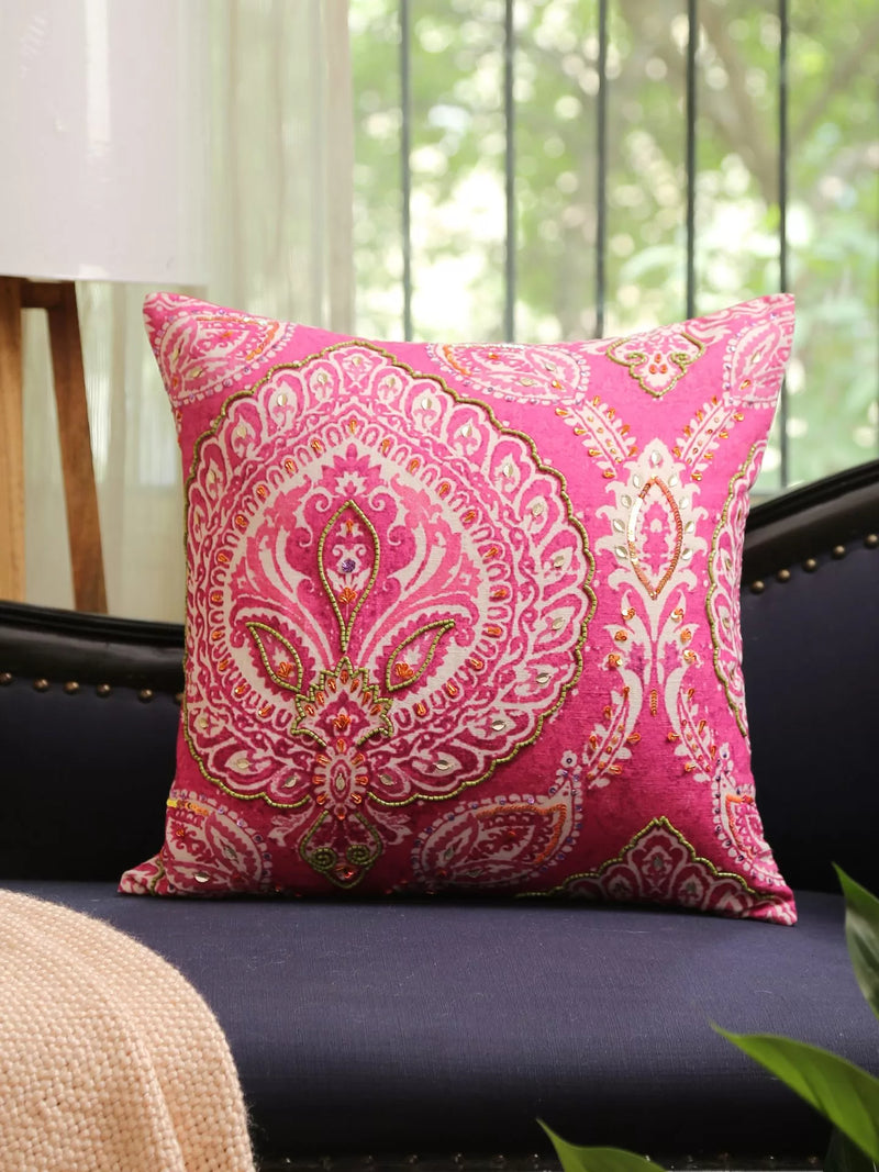 Paisley Cushion - Pink