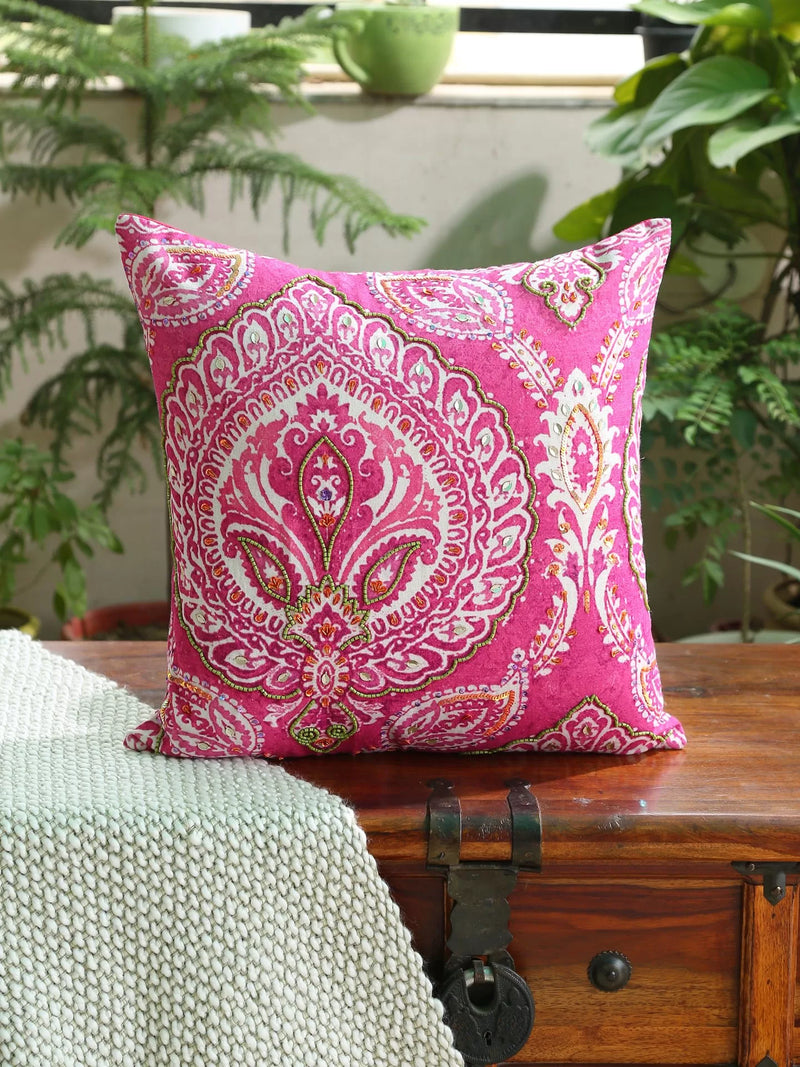 Paisley Cushion - Pink