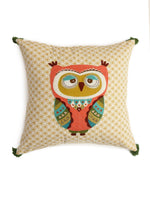 Enchanted Dream Scapes - Owl Design Embroidered & Appliqué Cushion Cover