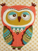 Enchanted Dream Scapes - Owl Design Embroidered & Appliqué Cushion Cover