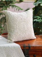 Ivory Cushion Cover - With Embellished Dori Work