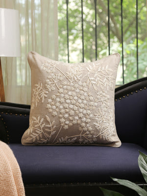 Grey Embroidered cushion cover