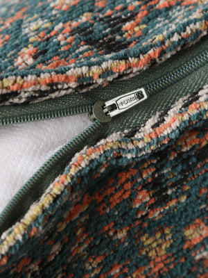 Persian Motif - Teal Jacquard Chenille Cushion Cover