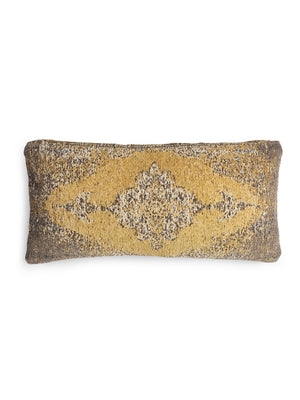 Persian Motif - Yellow & Multicolor Jacquard Chenille Cushion Cover