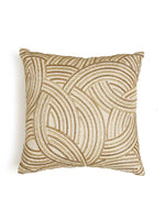 Wave Design Cushion Cover - Ivory And Gold