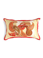 Embroidered Cushion Cover With Sequin Base - Paisley Design Patch Work