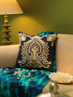 Embellished Cushion Cover - Blue Embroidered