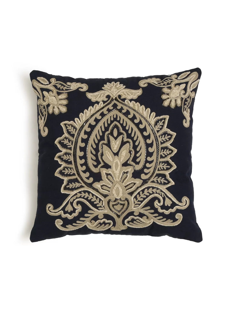 Embellished Cushion Cover - Blue Embroidered