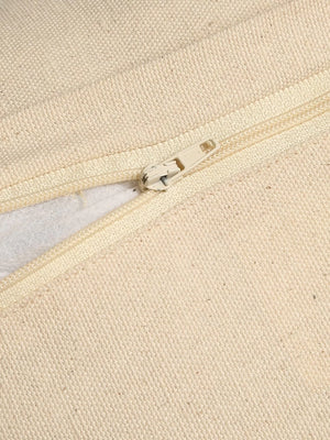 Embellished Cushion Cover - Ivory And Blue Embroidered