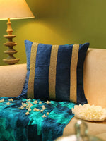 Hand Beaded Cushion Cover - Blue Velvet