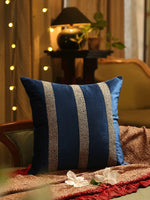 Hand Beaded Cushion Cover - Blue Velvet