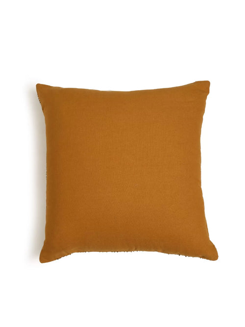 Hand Beaded Cushion Cover - Mustard