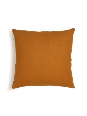 Hand Beaded Cushion Cover - Mustard Wave Design