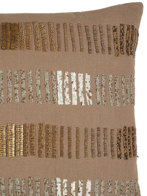 Hand Beaded Cushion Cover - Grey