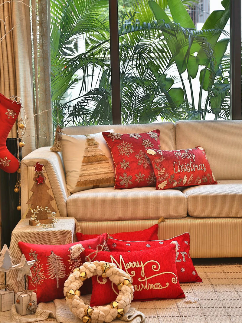Embellished Cushion Cover - Merry Christmas