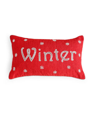 Beaded Cushion Cover - Winter