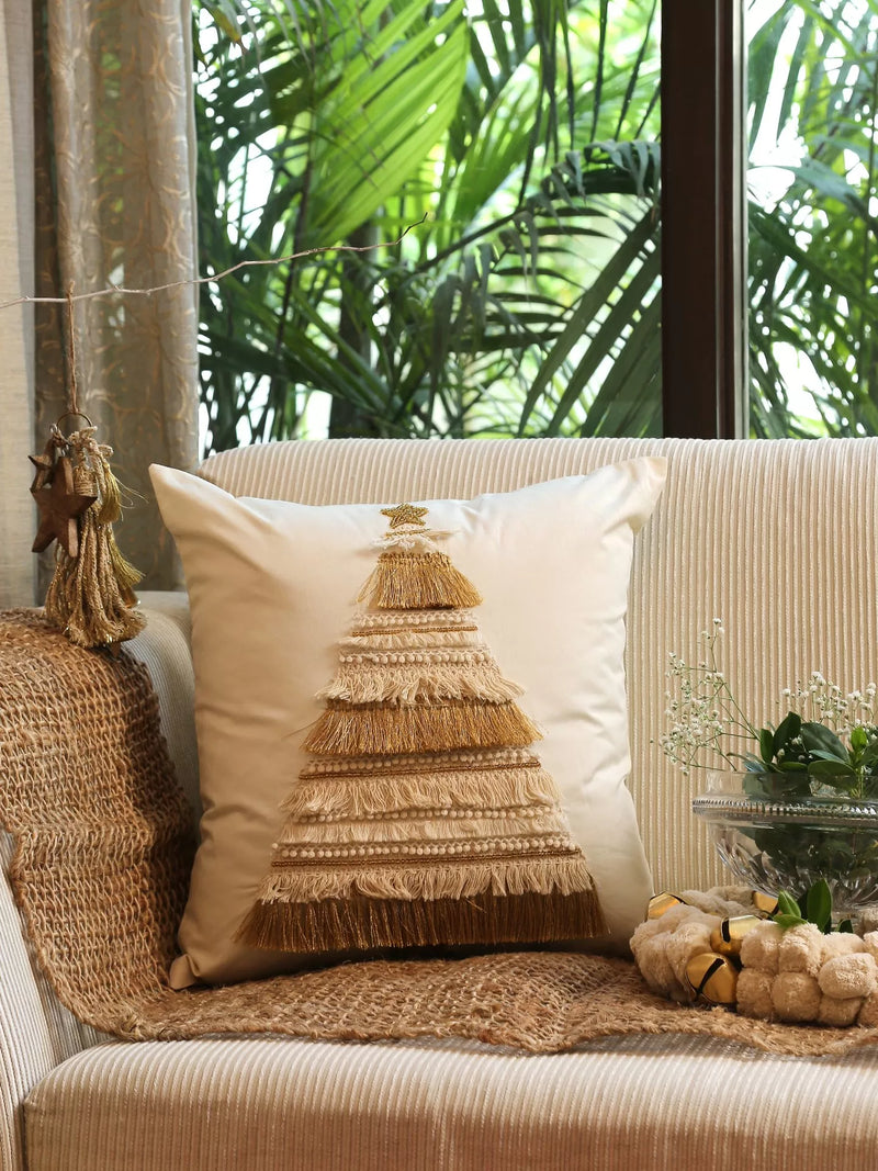 Cushion Cover - Tree With Fringe Details