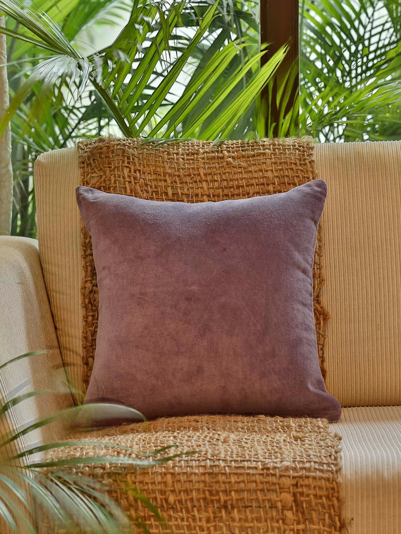 Cotton Velvet Cushion Cover - Lavender Cotton