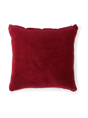 Cotton Velvet Cushion Cover - Maroon