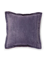 Cotton Velvet Cushion Cover - Lavender With Contrast Border Trim