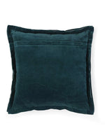Cotton Velvet Cushion Cover - Teal With Contrast Border Trim