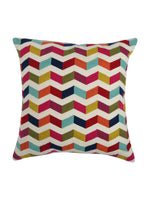 Embroidered Cushion Cover - Colorful Waves Design