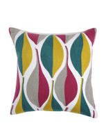 Embroidered Cushion Cover - Colorful Leaf Design