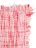 Acrylic Wool Cushion Cover -  With Fuschia Soft Chunky Handwoven Fringes