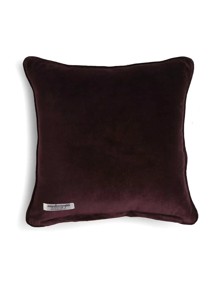 Cotton Velvet Cushion Cover - Purple