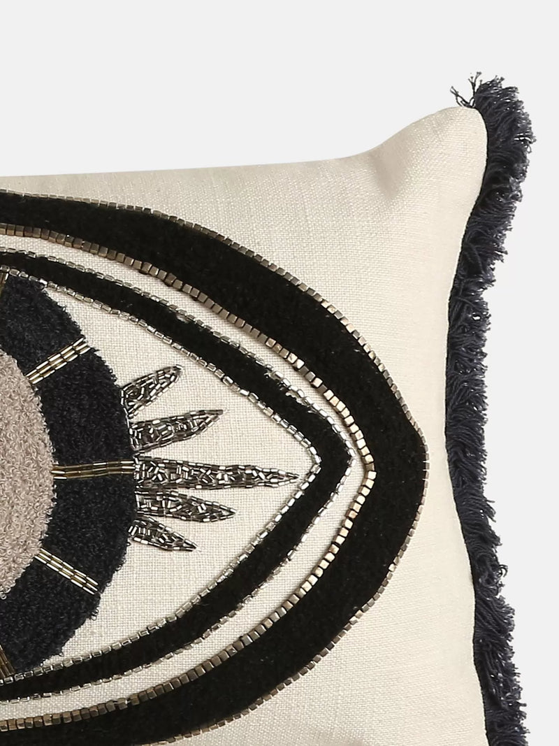 Cushion Cover - Embellished Evil Eye