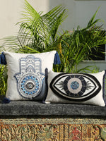 Cushion Cover - Embellished Evil Eye