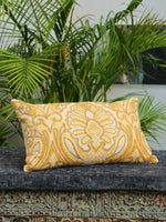 Stylish Amber Sky - Yellow Embellished Cushion Cover