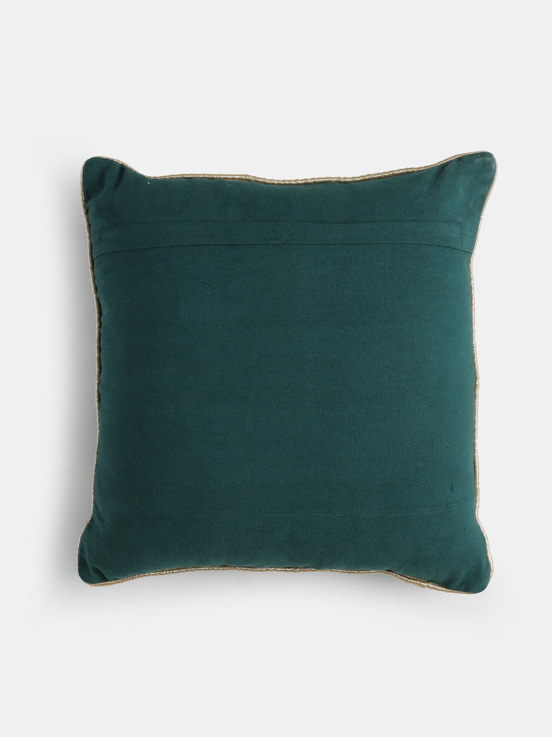 Nature Inspired - Teal Green Beaded Cushion Cover