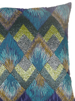 Nature Inspired- Multicolor Beaded Cushion Cover in Hues of Green