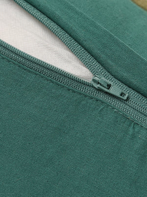 Nature Inspired- Teal Green Embroidered Cushion Cover