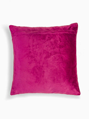 Velvet Cushion Cover - Violet Embellished With Flower Design