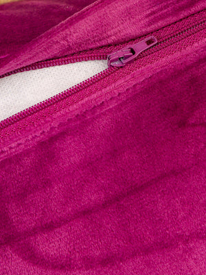 Velvet Cushion Cover - Violet Embellished With Mogul Flower Design Pillow Style