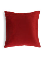 Velvet Cushion Cover - Burgundy Embellished Center Flower Design