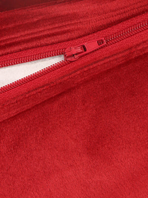 Velvet Cushion Cover - Burgundy Embroidered Mandala Design