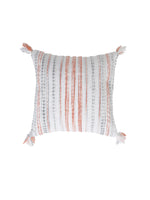 Ivory, Rust and Green Woven Cushion Cover with Tassels (Set of 2)