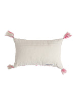 Ivory and Fuschia Pillow Style Cushion Cover with Tassels (Set of 2)