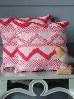 Pink Fuchsia tufted cushion cover (Set of 2)