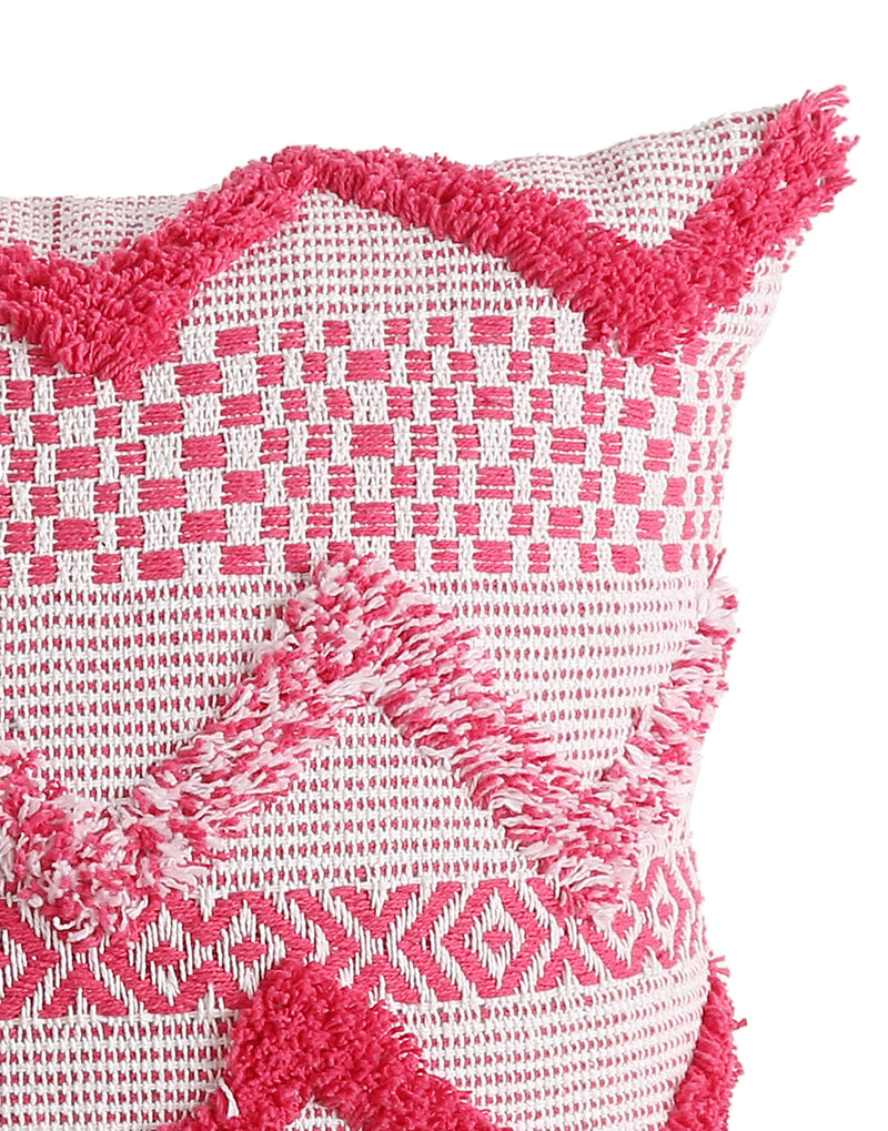 Pink Fuchsia tufted cushion cover (Set of 2)