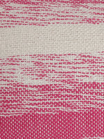 Pink and white hand woven cushion cover with pink tassels (Set of 2)