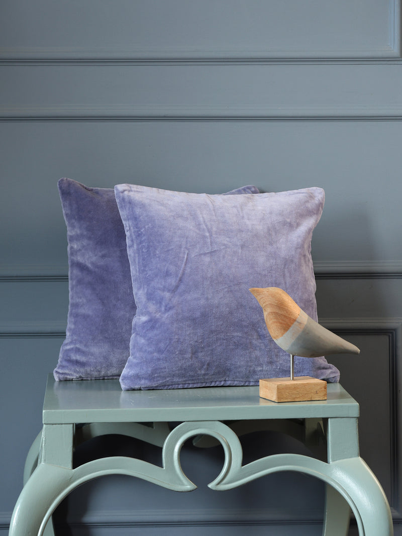 Lavender Cotton Velvet Cushion Cover (Set of 2)